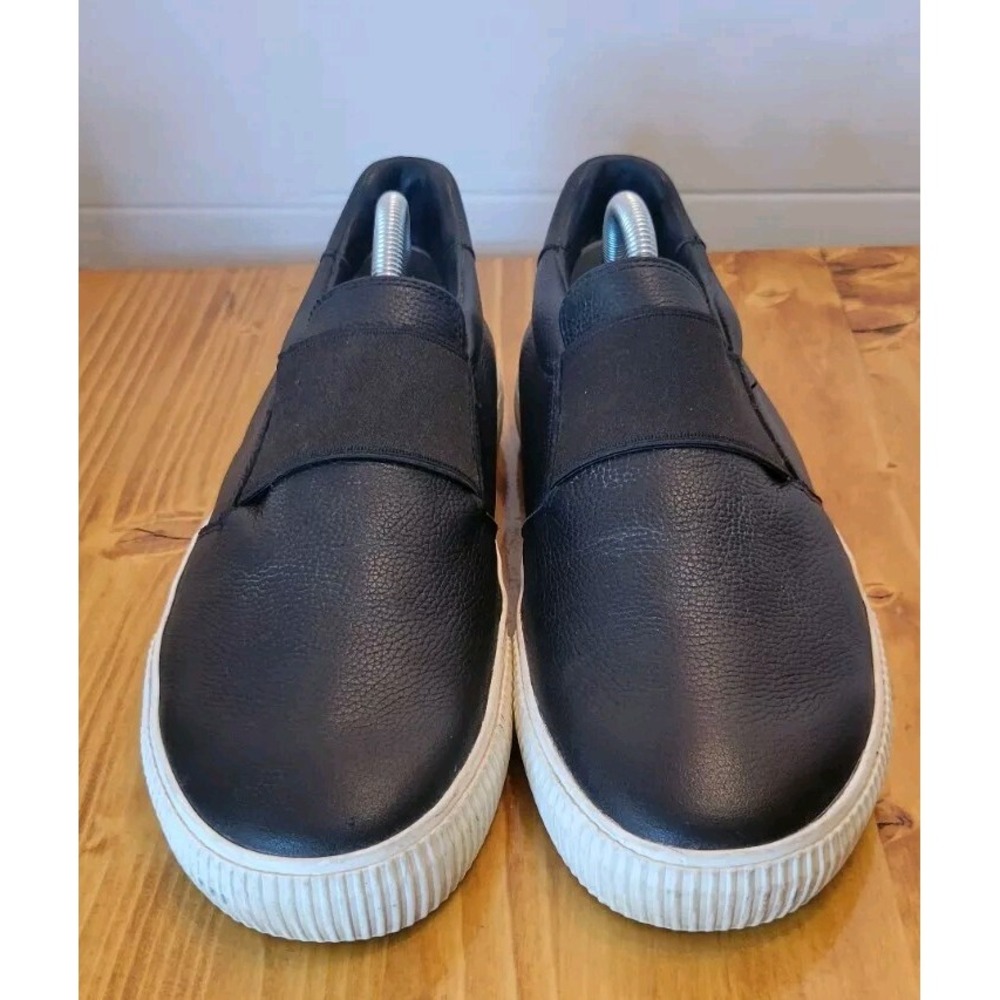 Vince Kirkland Women's Slip On Sneakers Shoes Size EU 39.5 US 9.5 Leather Black - Picture 3 of 11